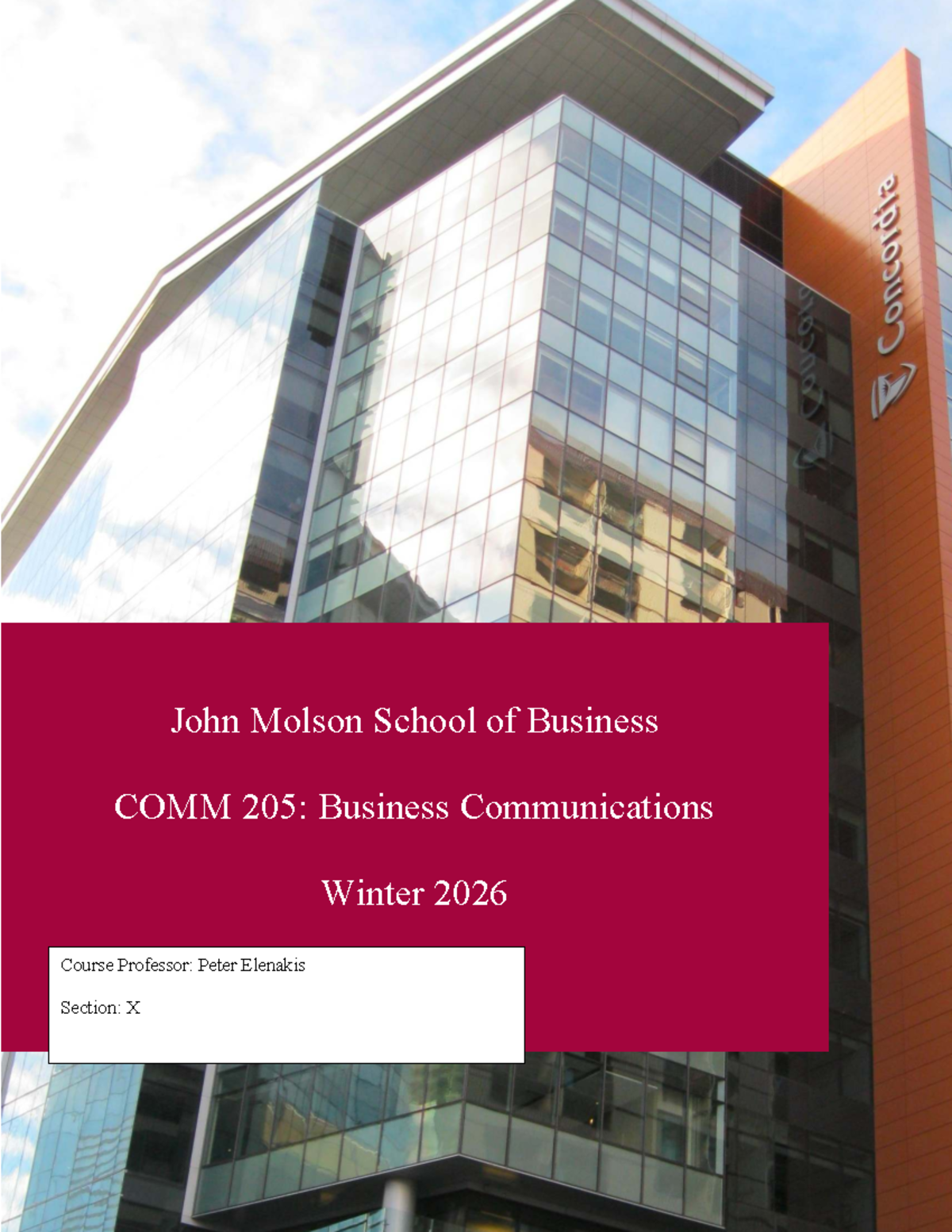 COMM 205 Course Outline: Business Communications Winter 2026 - Elenakis ...