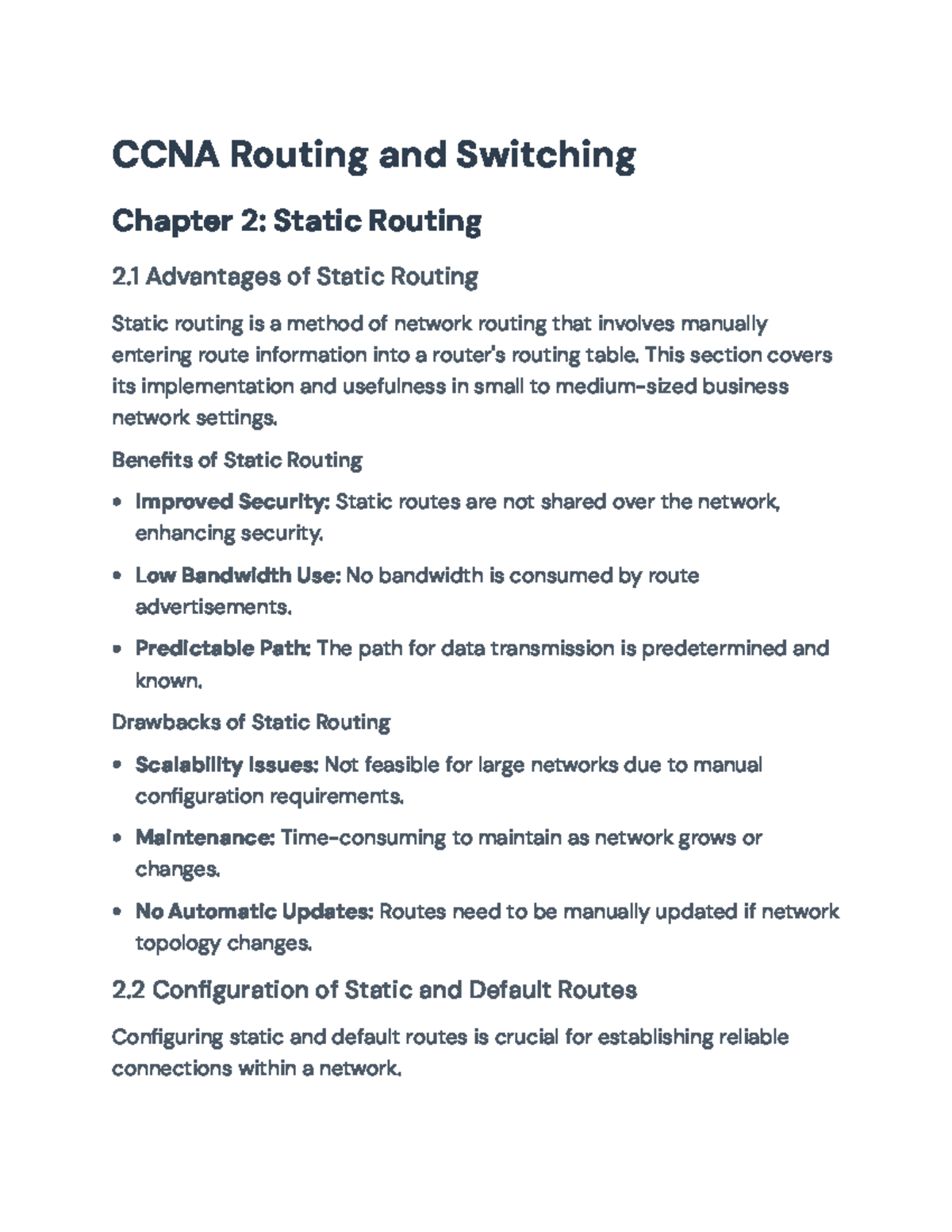 CCNA Routing and Switching: Chapter 2 - Static Routing Fundamentals ...
