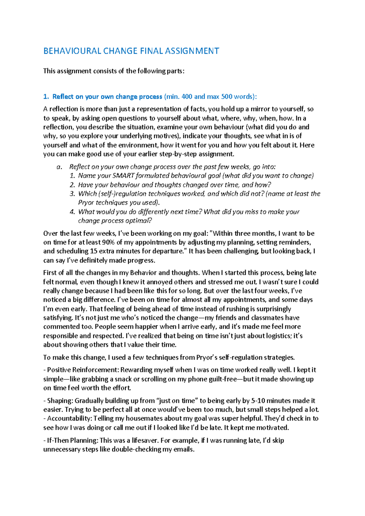 Final Assignment: Behavioural Change Strategies (24-25) - Studeersnel