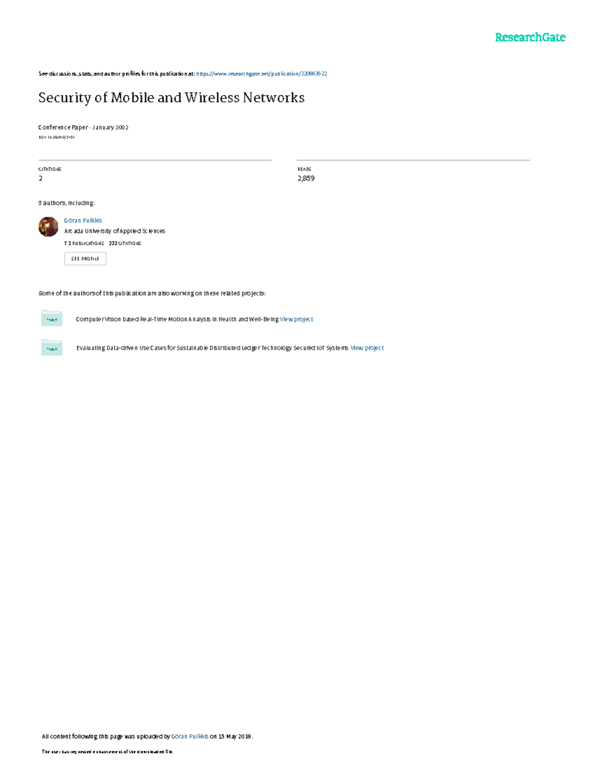 Security of Mobile and Wireless Networks - Overview and Challenges ...