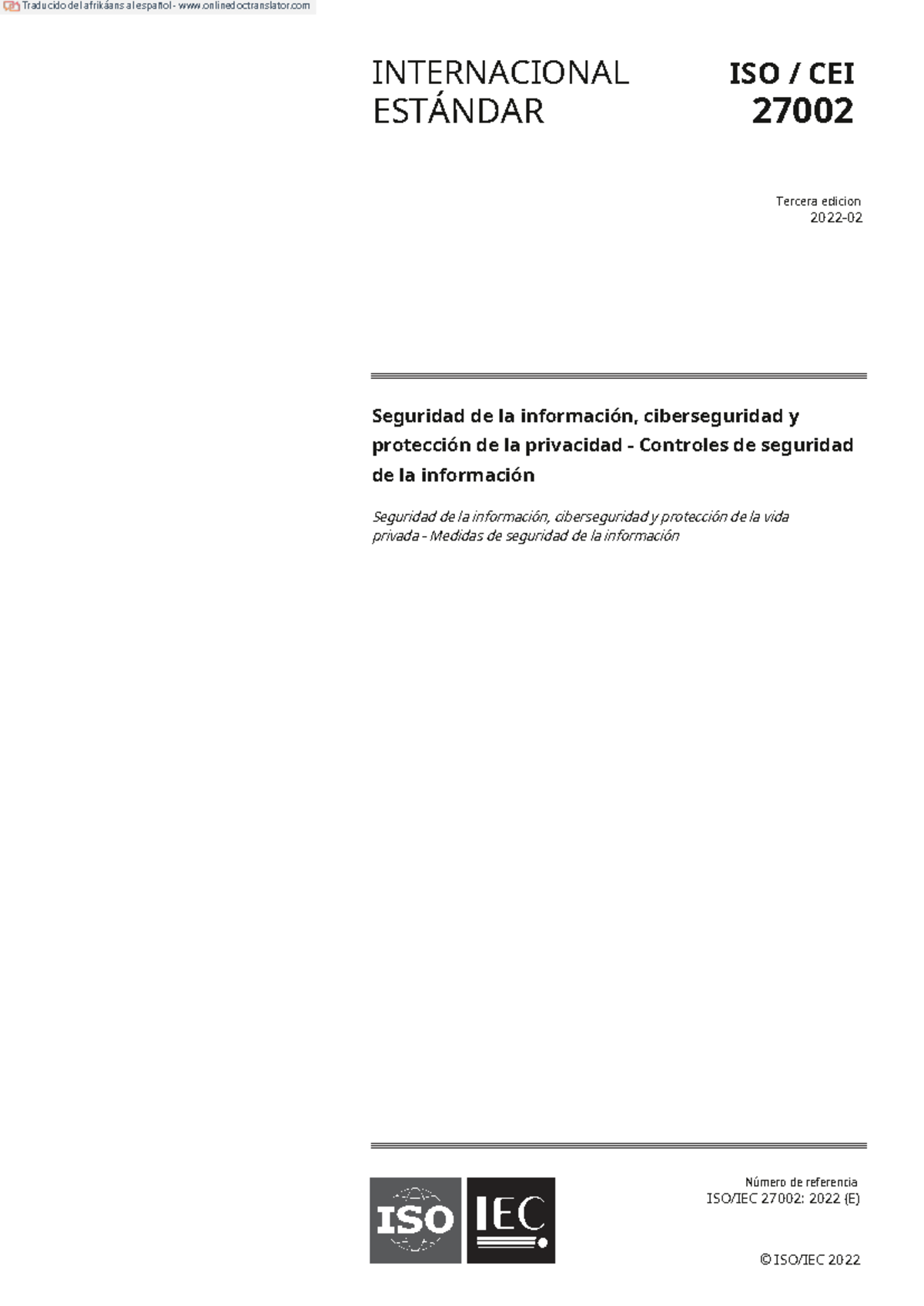 Norma ISO 27002:2022 - Guía Completa (2NMS4N.ER) - Document Preview