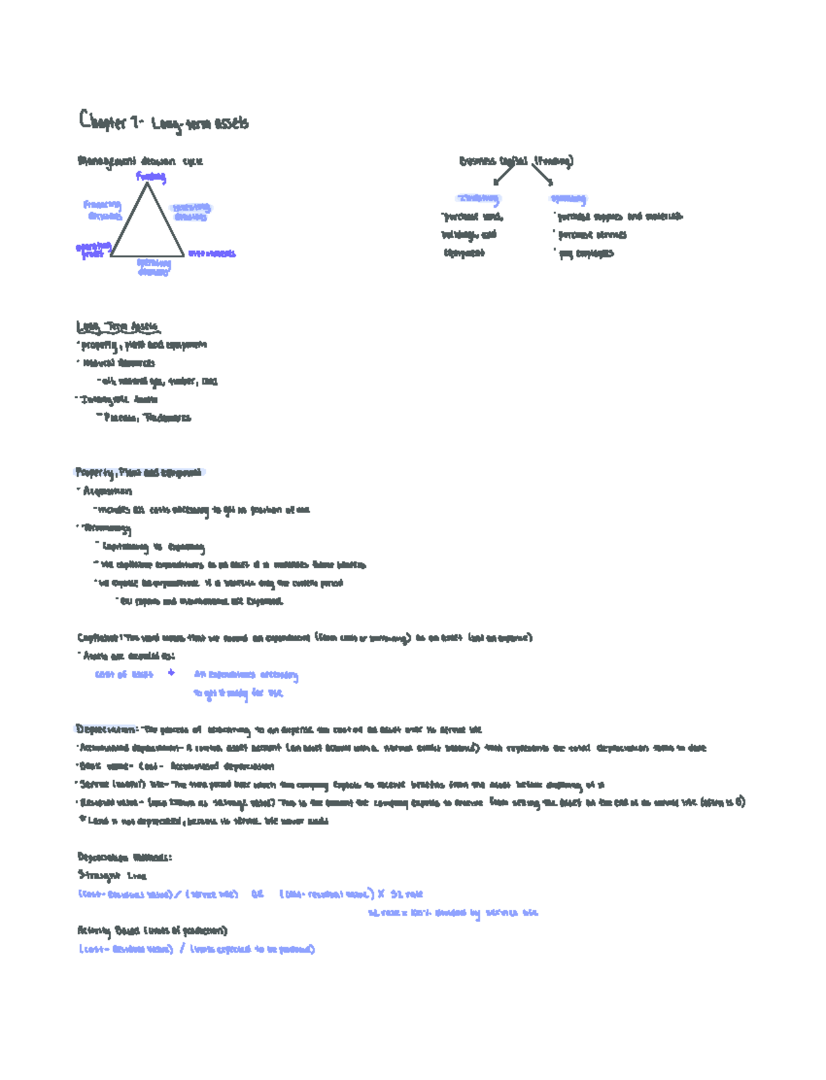 Accounting 7-8 - Chapter Notes on Capital Asset Management - Studocu