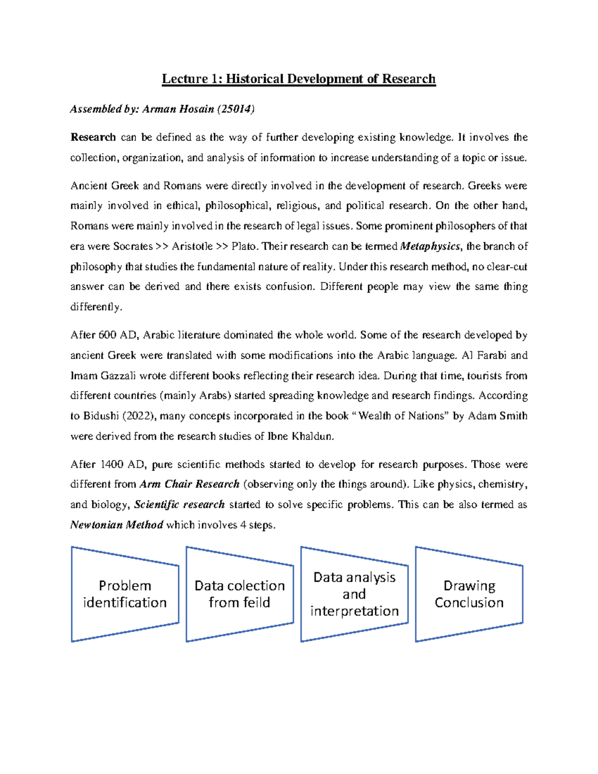 HIST 101: Lecture 1 - Historical Development of Research Concepts - Studocu