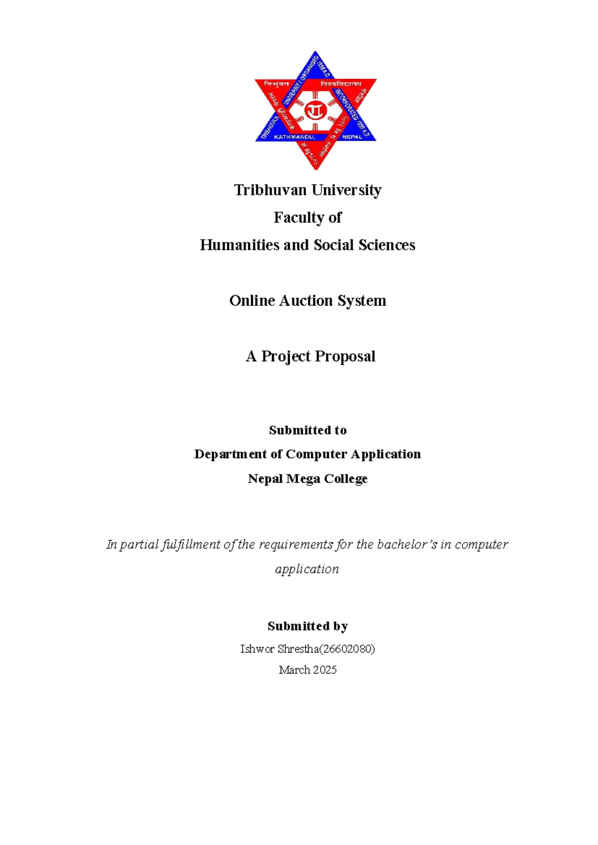 Project Proposal for Online Auction System (CSE 2025) - Studocu