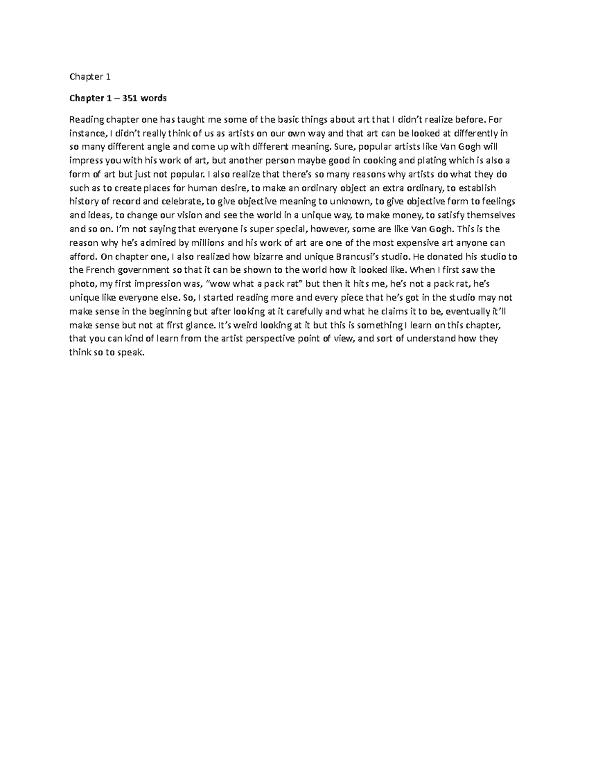 Ch 1 Notes - Summary of Art Fundamentals and Perspectives - Studocu