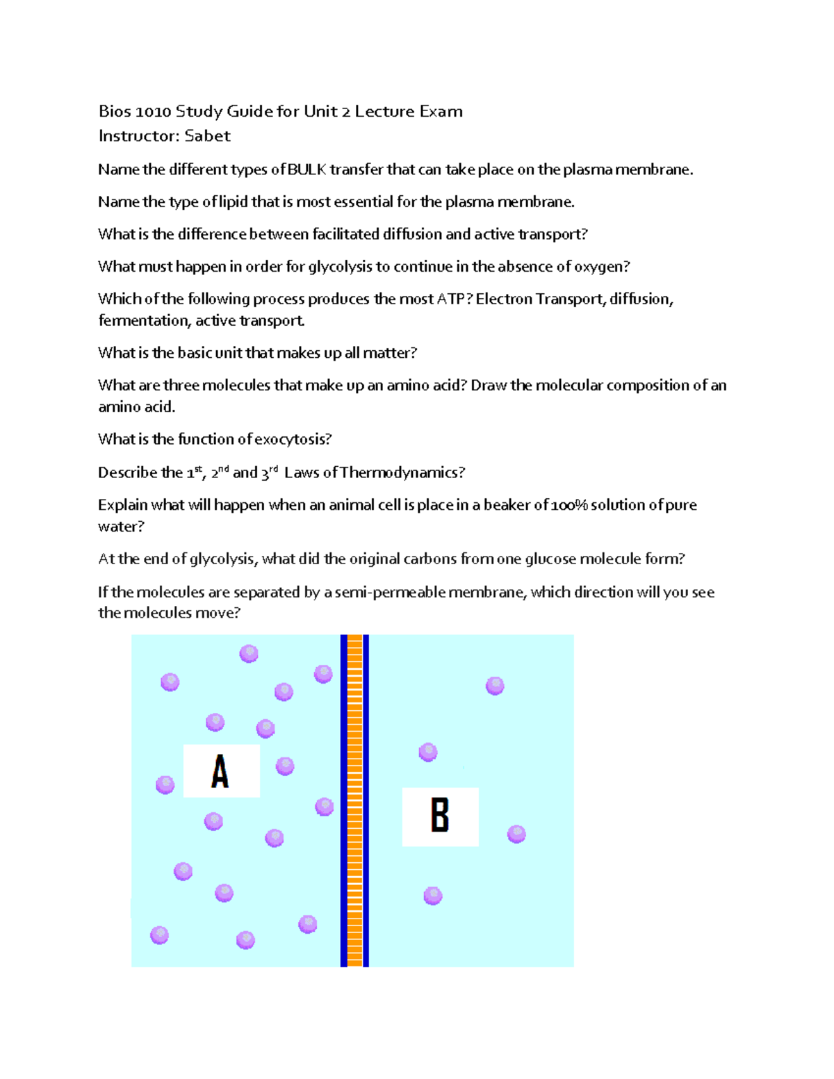 Bios 1010 Unit 2 Lecture Exam Study Guide and Key Concepts - Studocu