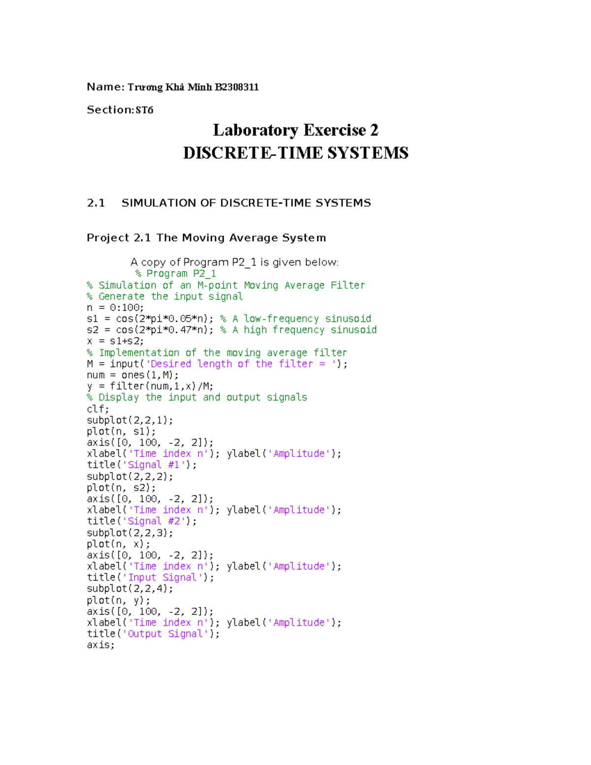 Labex 2 - ST6 Systems Simulation and Analysis - Studocu