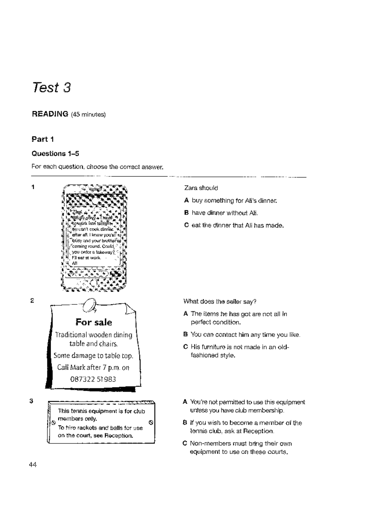 B1 Preliminary Test 3 - Reading, Writing, and Listening Practice - Studocu