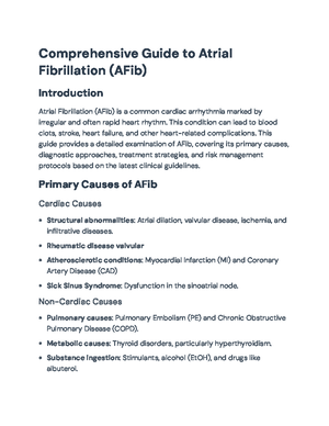 Clinical Guidelines for Management of Atrial Fibrillation (MED 101 ...