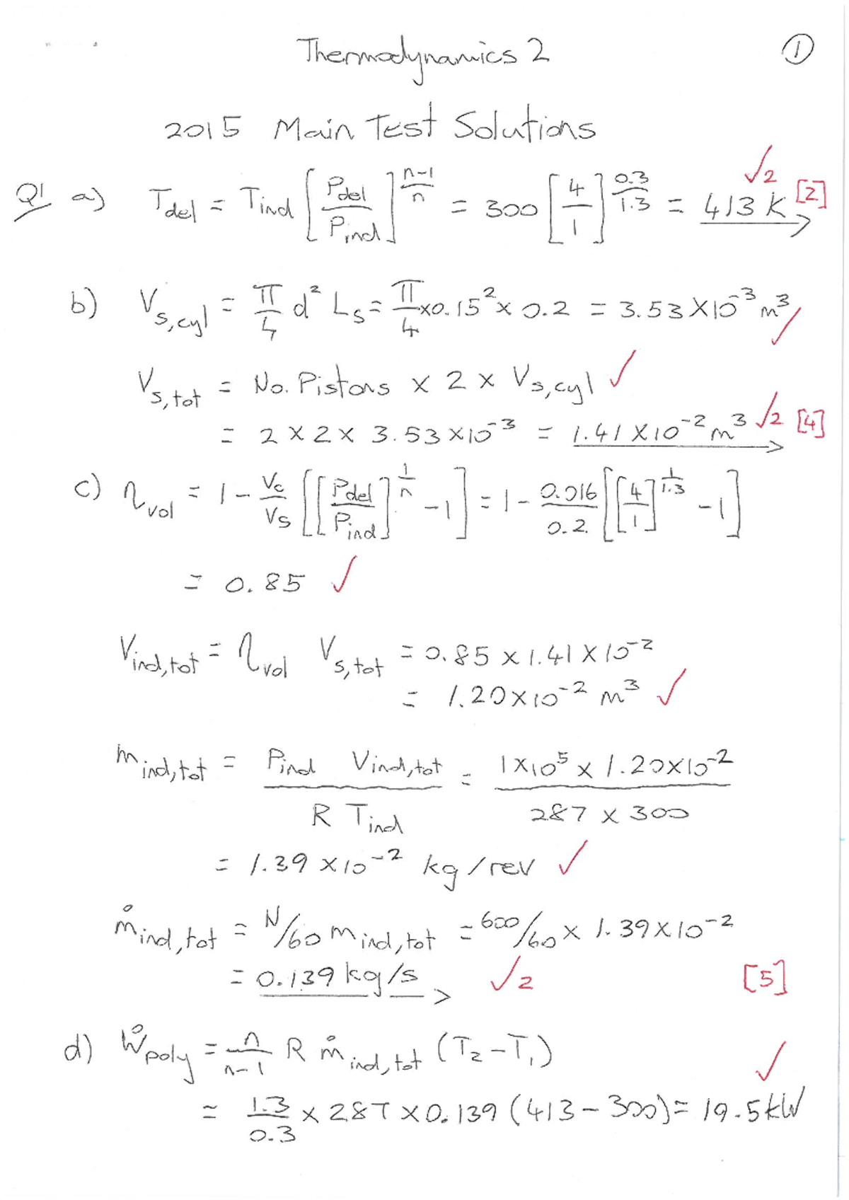 Thermodynamics 2 2015 Final Exam Solutions - Studocu
