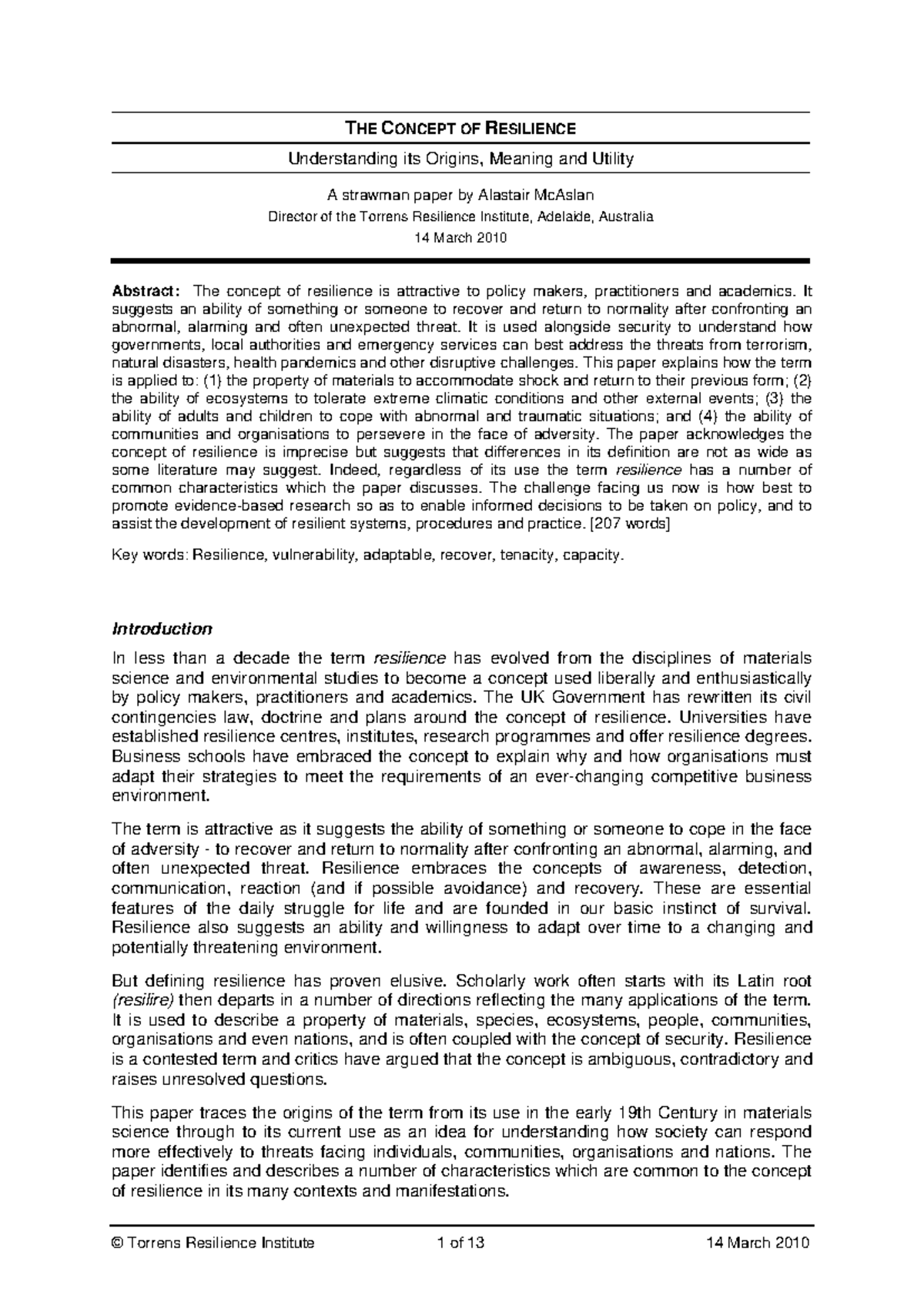 Resilience Concepts: Origins, Applications, and Importance in Society ...