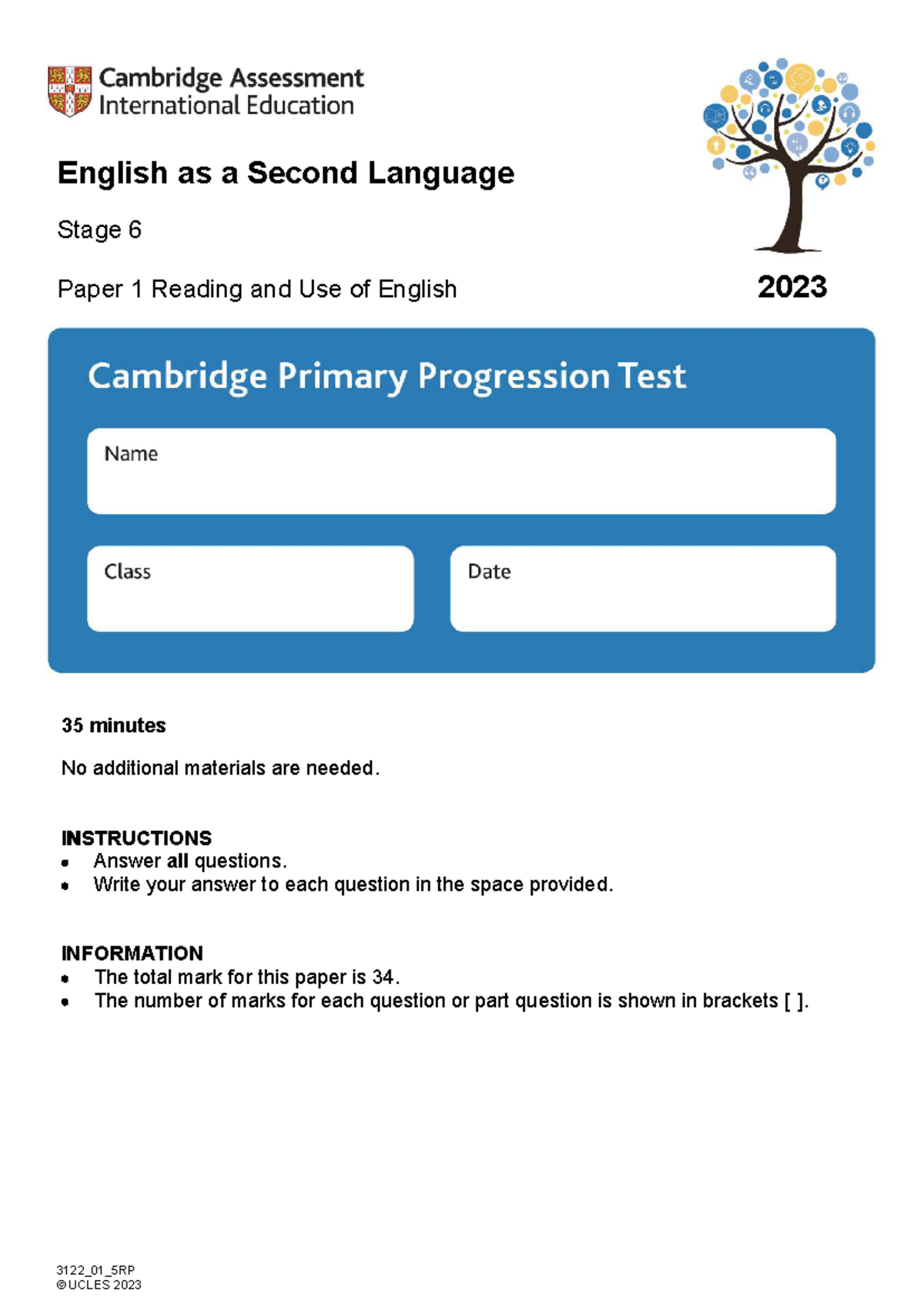 ESL Stage 6 Paper 1 Reading & Use of English 2023 Exam Guide - Document Preview