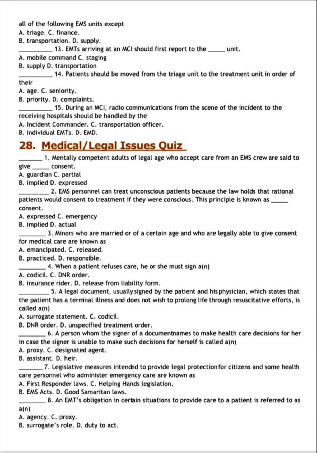30 Medical-Legal issues and management quiz - Nursing - KUHS - Studocu