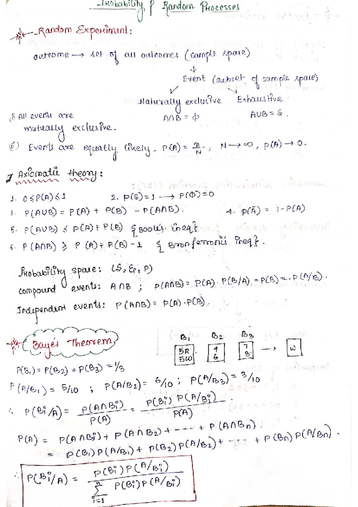 Probability P Random Processes: Sample Space, Events, and Distributions ...
