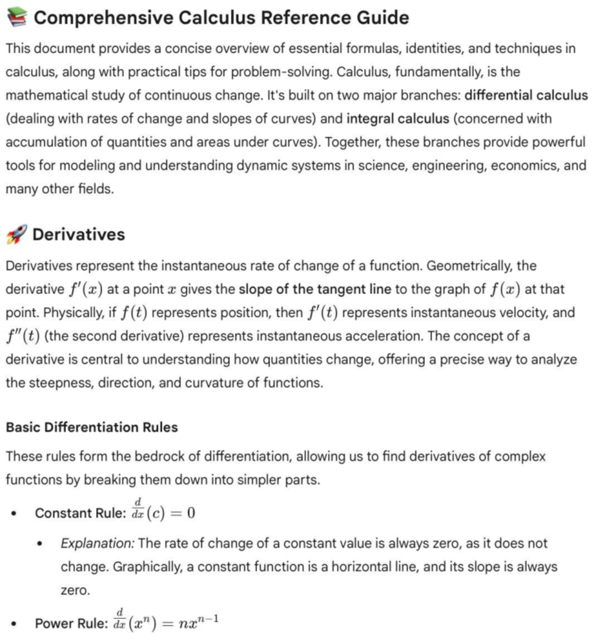Calculus Cheat Sheet - 3456: Essential Formulas & Techniques - Studocu