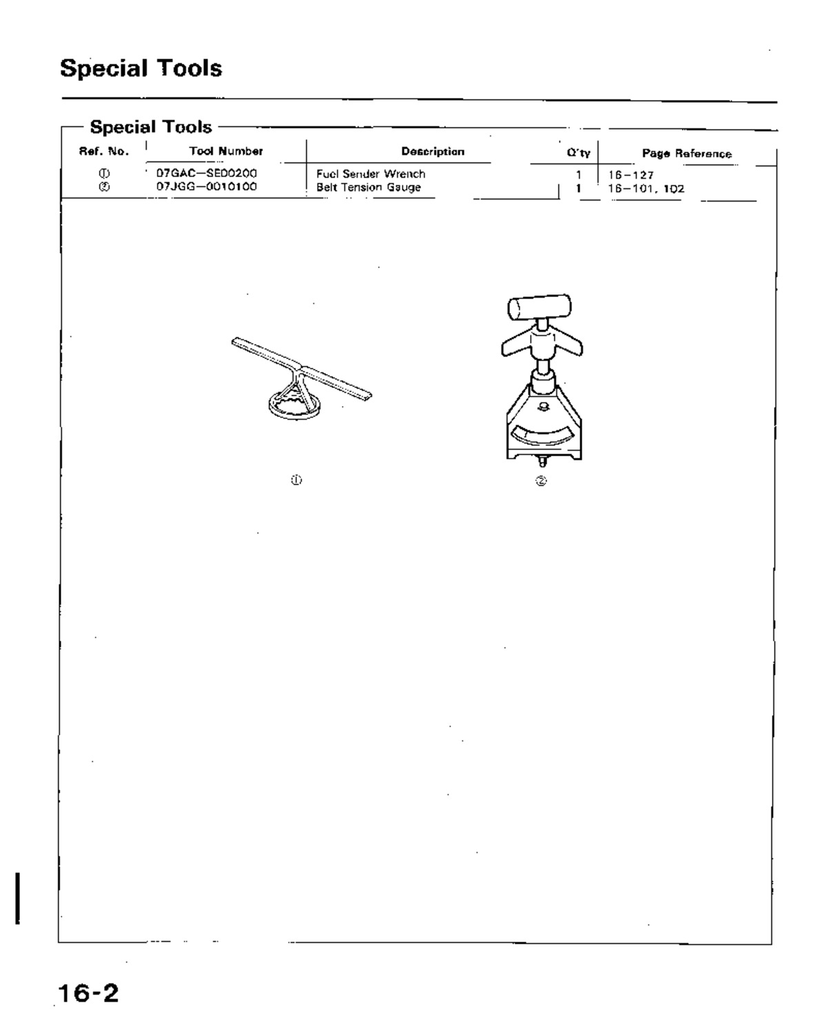 Honda Special Tools & Troubleshooting Guide (Ref. No. Tool Number ...