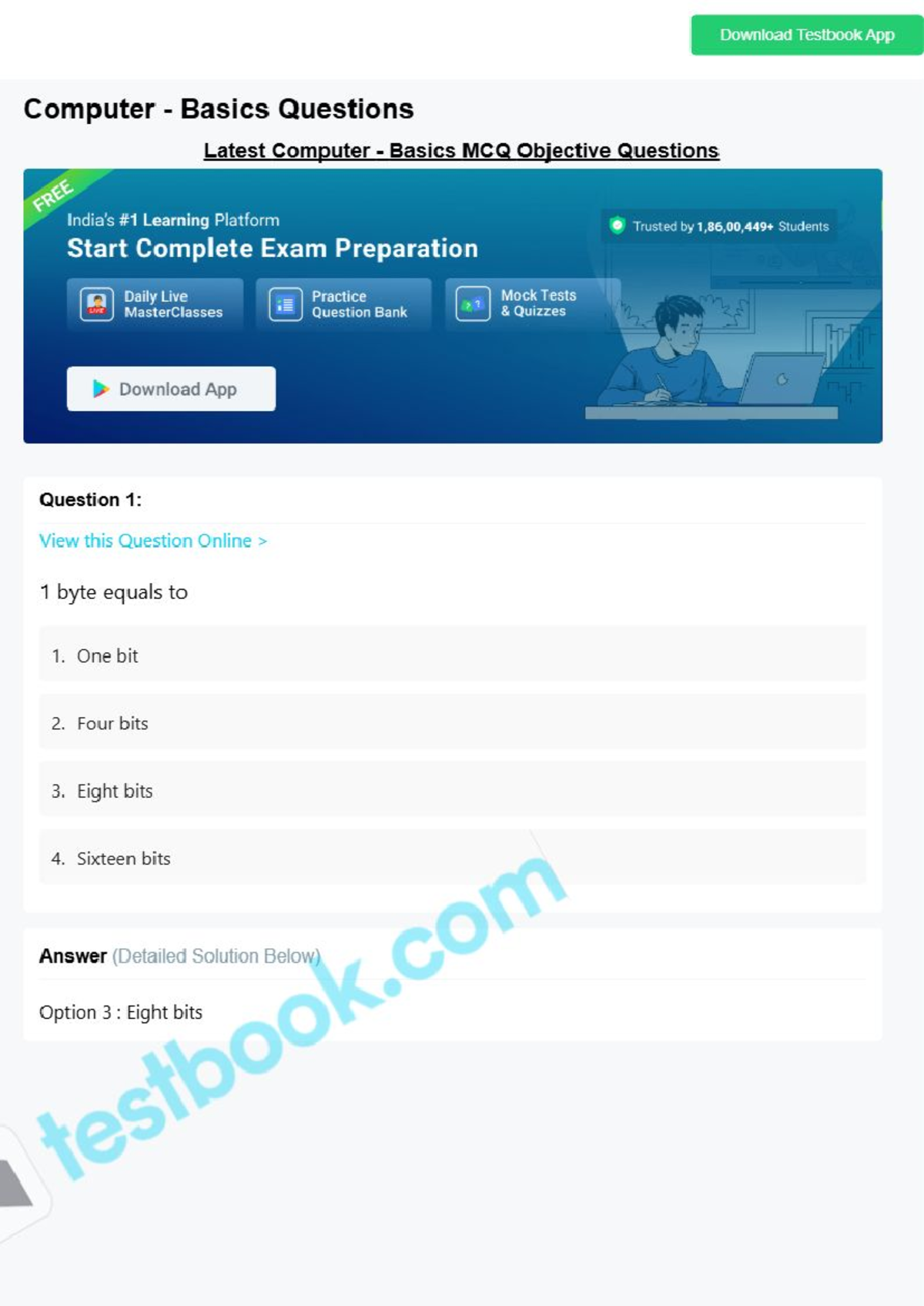 Mcq on computer basics 61123 e6bef8639ae649387 c8 - Download Testbook ...
