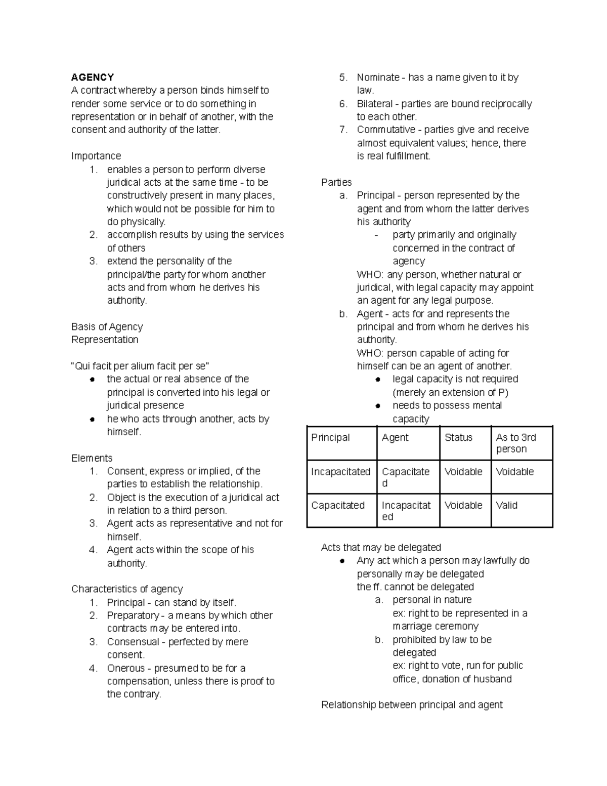 Law on Agency: Key Concepts and Principles (LAW 101) - Studocu
