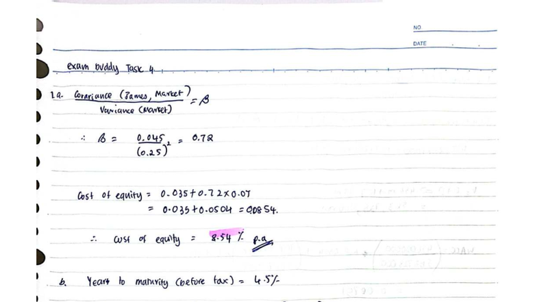 Exam Buddy L1101: Task 4 - Correlation & WACC Analysis - Studocu