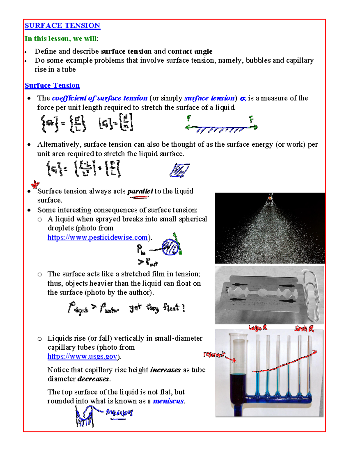 Fluid Mechanics Lesson 02A: Understanding Surface Tension and Contact ...