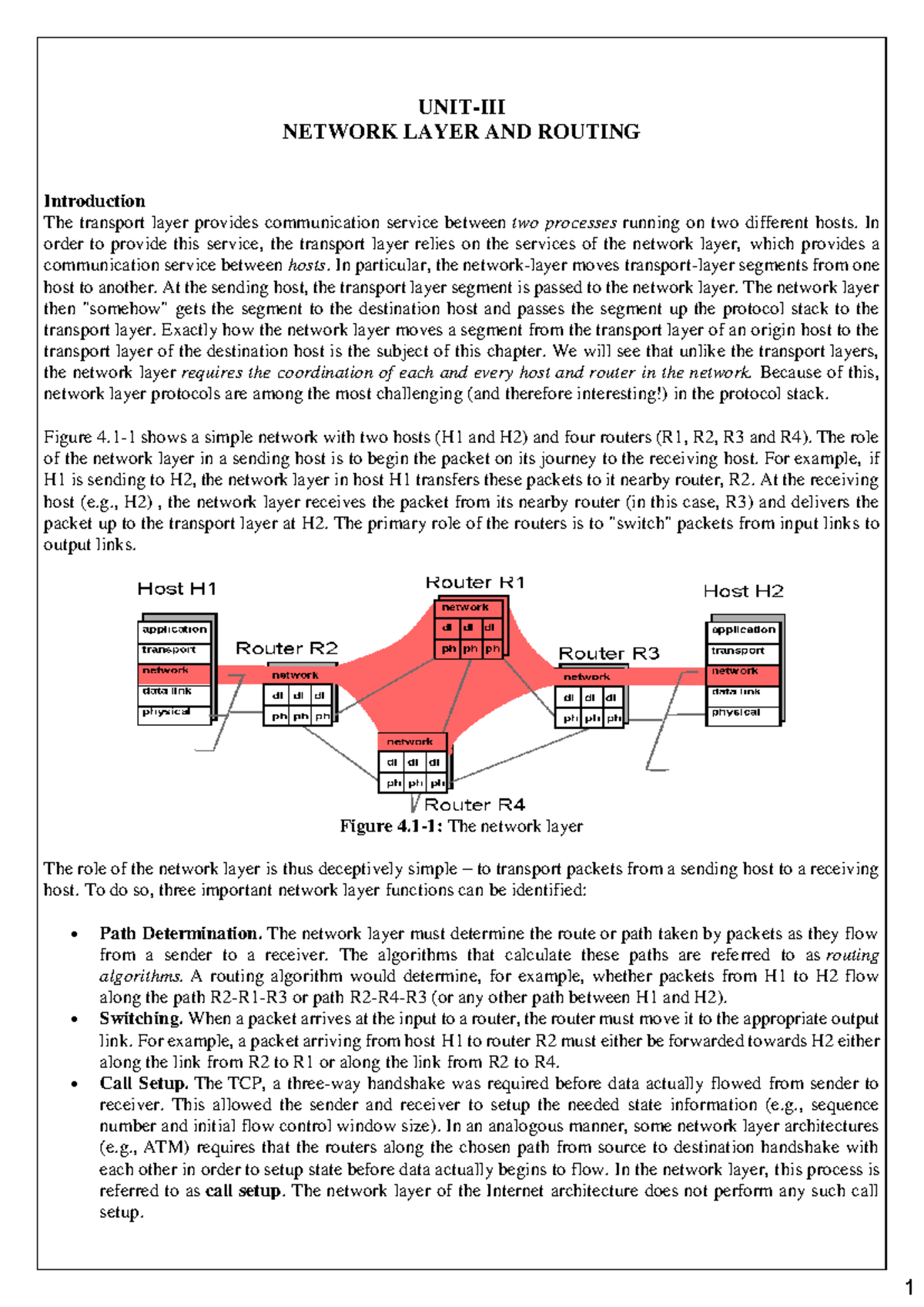 NETWORK LAYER AND ROUTING: Key Concepts and Protocols in Networking ...