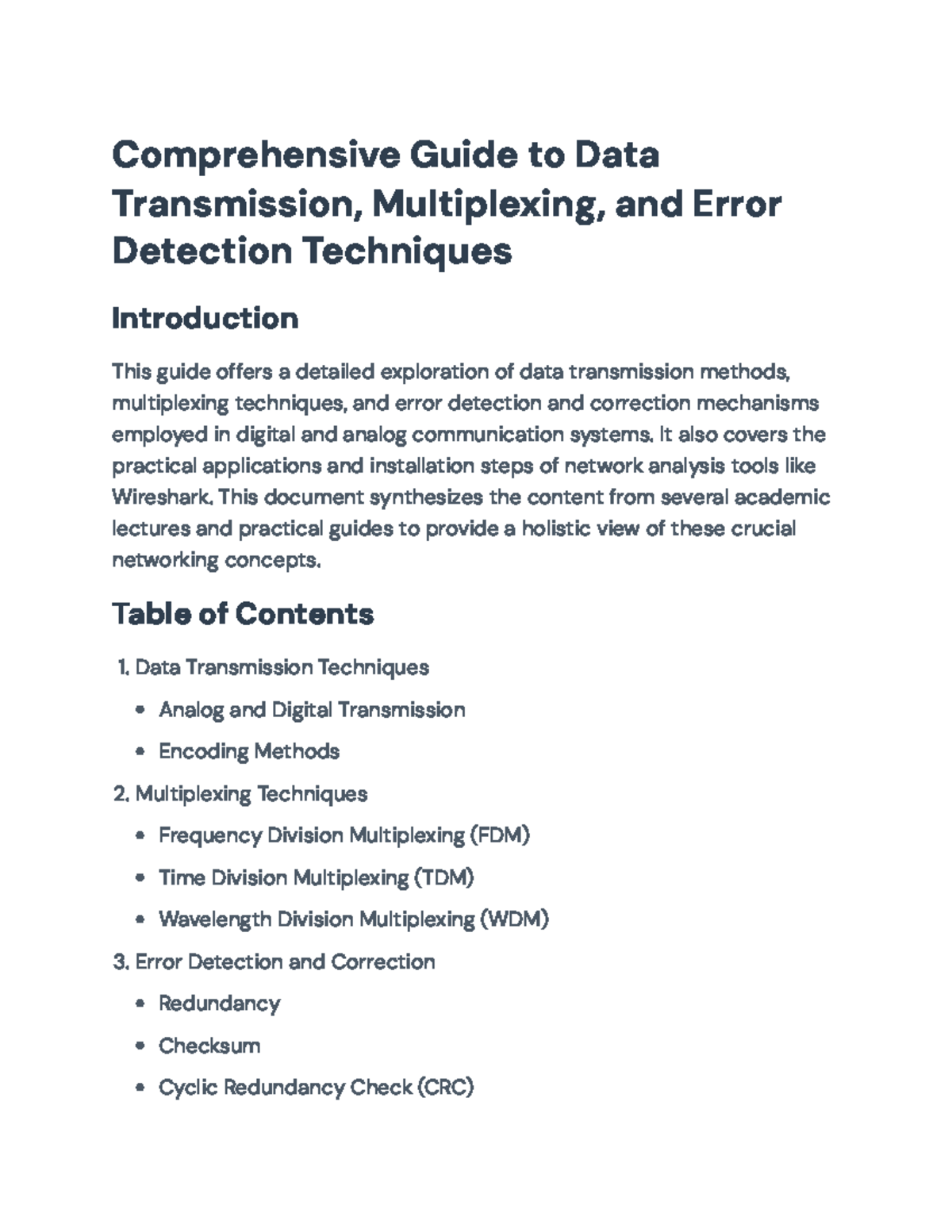 Comprehensive Guide to Data Transmission & Networking Techniques ...