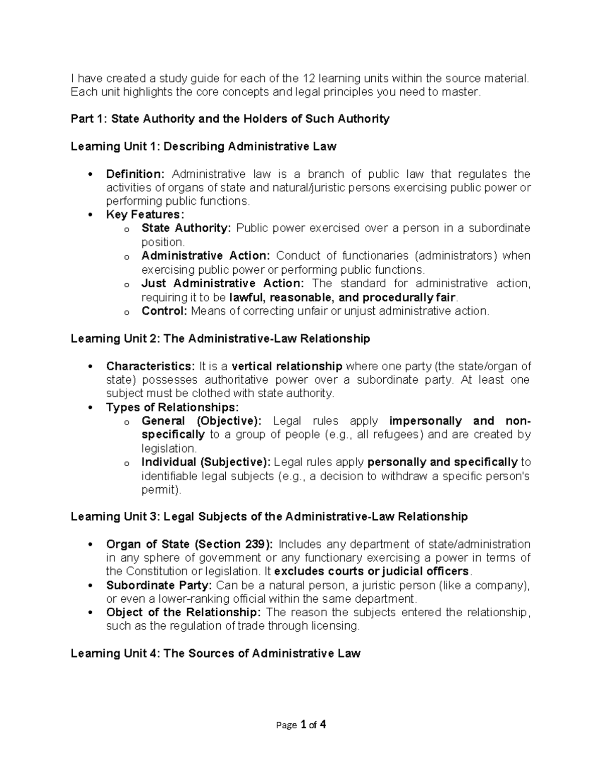 Admin LAW Study Guide: Key Concepts & Principles Overview - Studocu