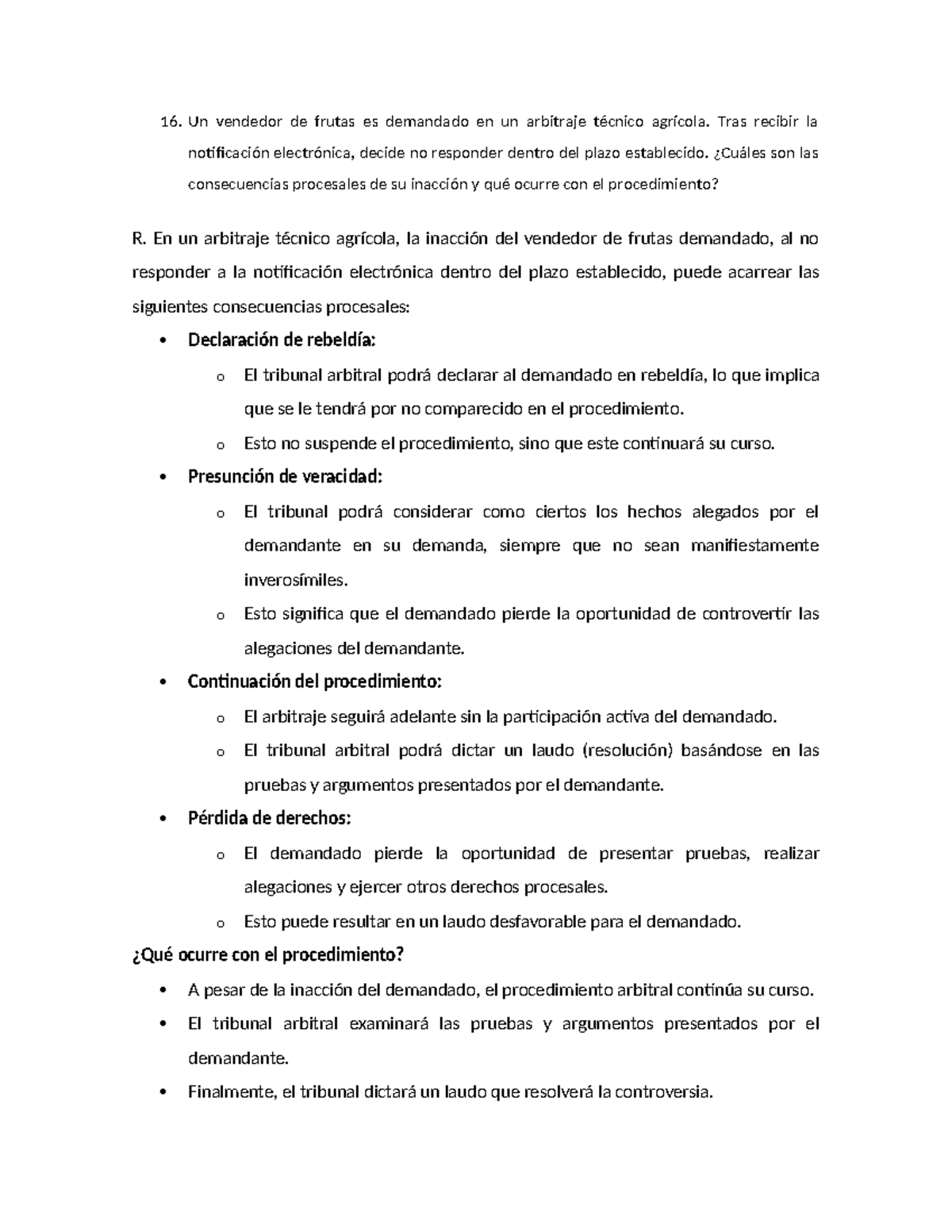 Caso Práctico 18: Consecuencias de la Inacción en Arbitraje Agrícola ...