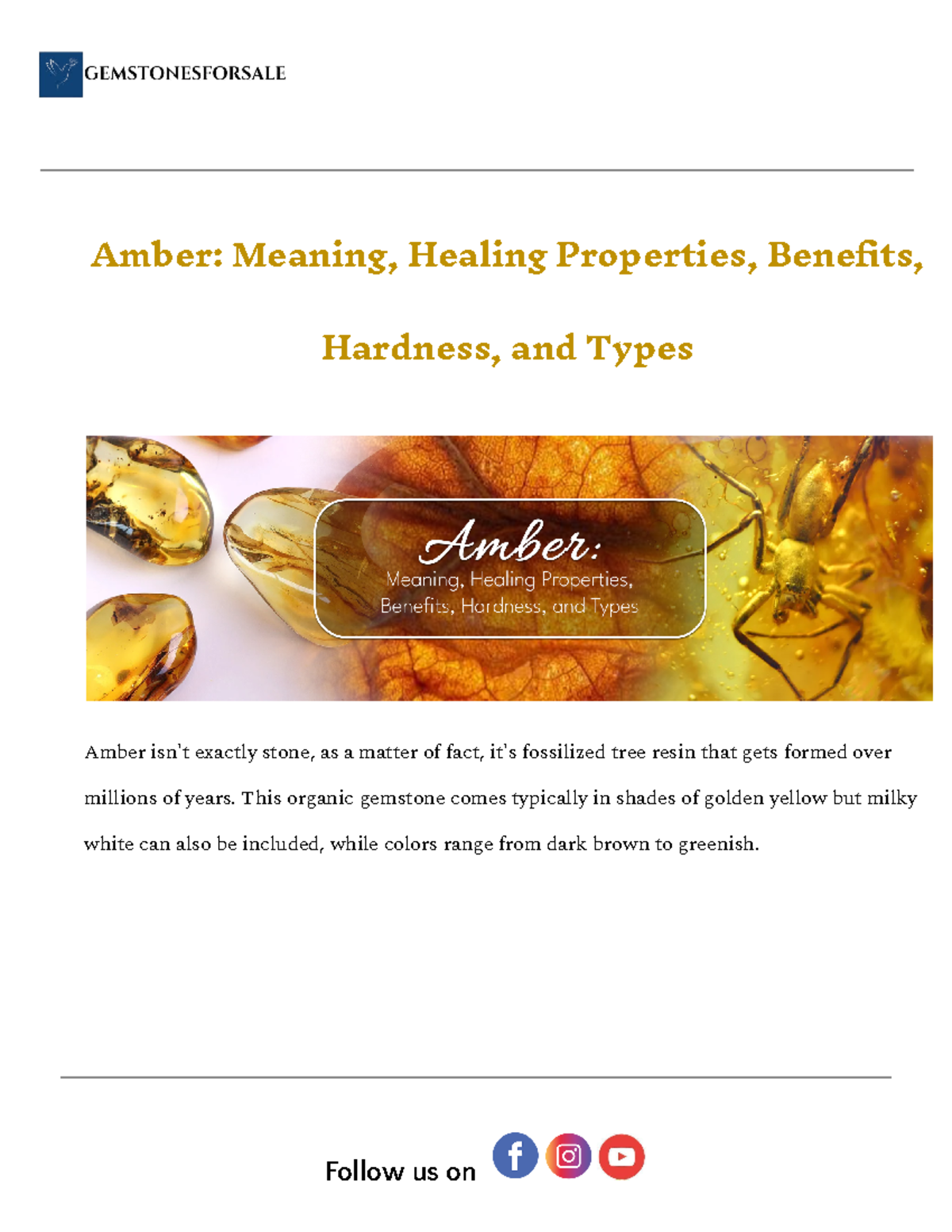 Amber Meaning, Healing Properties, Benefits, Hardness, and Types ...