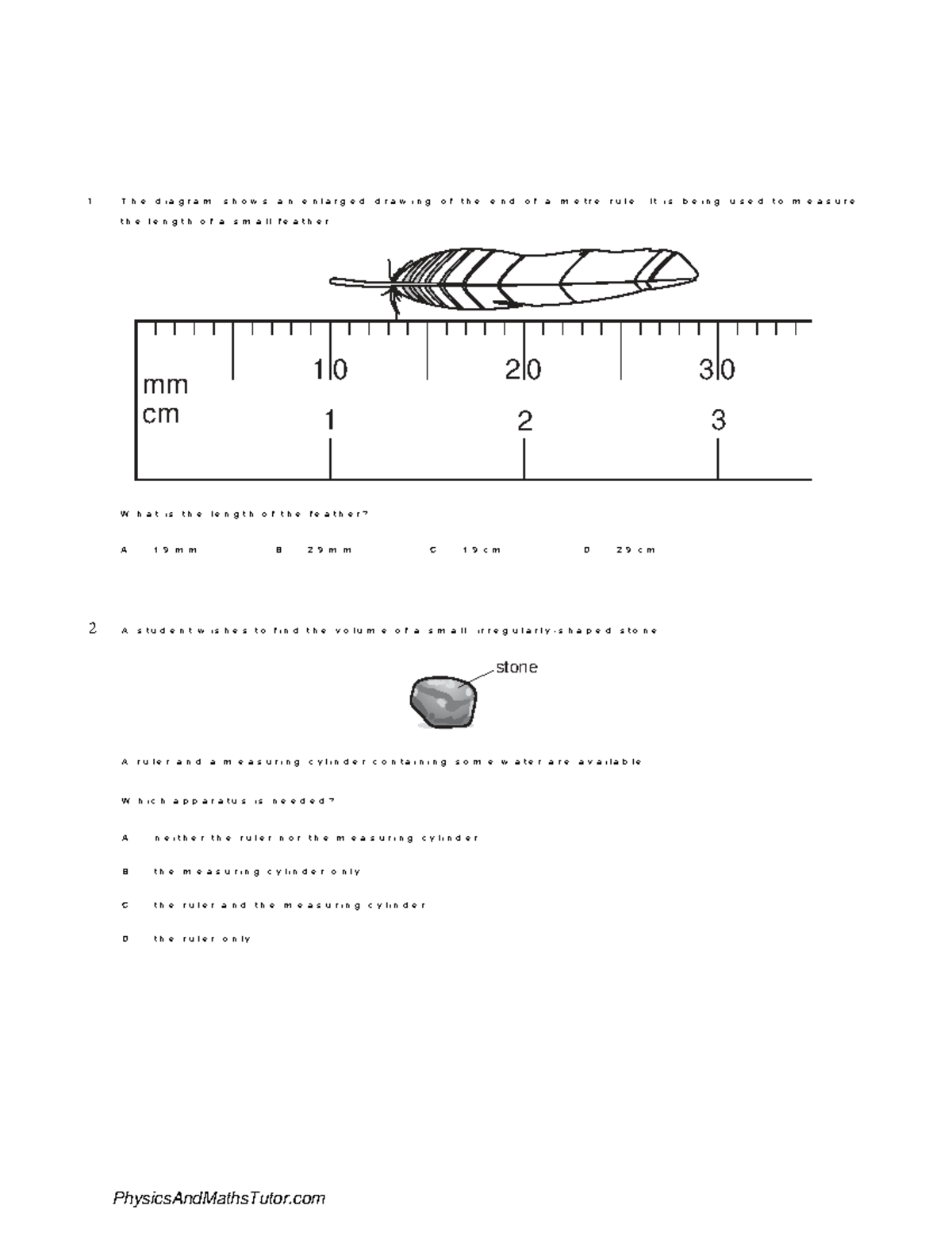 Measurements and Units (QP) - Topic 1.1 P2 MC Questions - Studocu