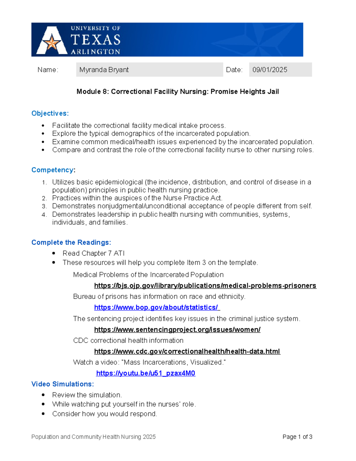 Module 8: Correctional Facility Nursing - Hypertension Focus (V Sim 8 ...