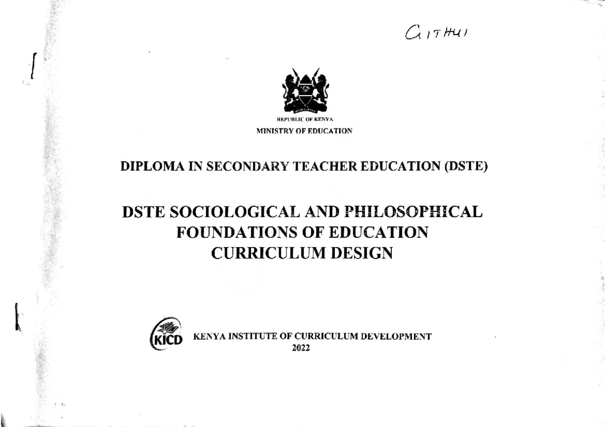 DSTE 2022: Sociological & Philosophical Foundations of Education ...
