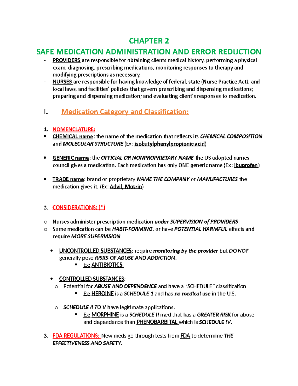 Chapter 2 ATI - Safe Medication Administration & Error Reduction - Studocu