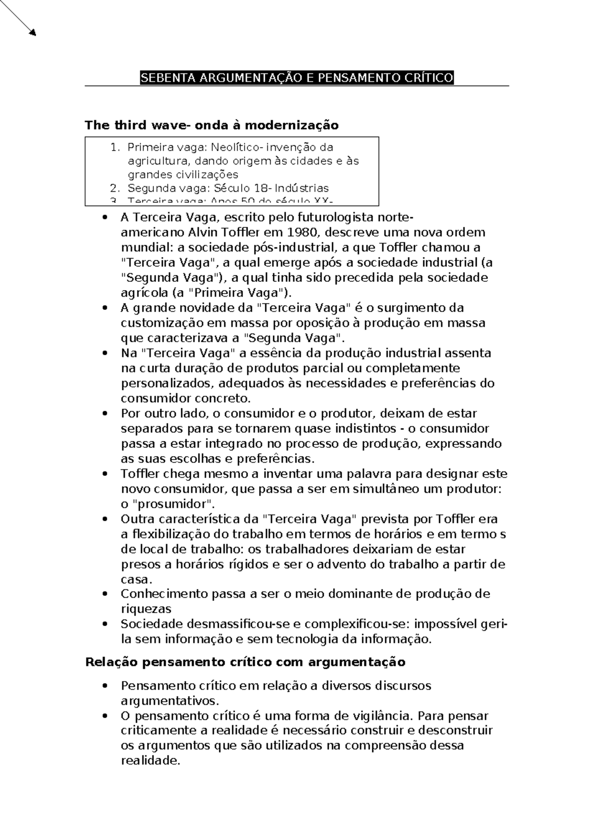 Sebenta de Argumentação e Pensamento Crítico - Análise e Estratégias - Document Preview