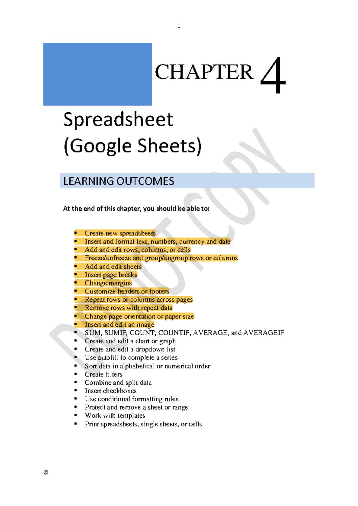 Chapter 4 LN - rqwadRD - CHAPTER 4 Spreadsheet (Google Sheets) LEARNING ...