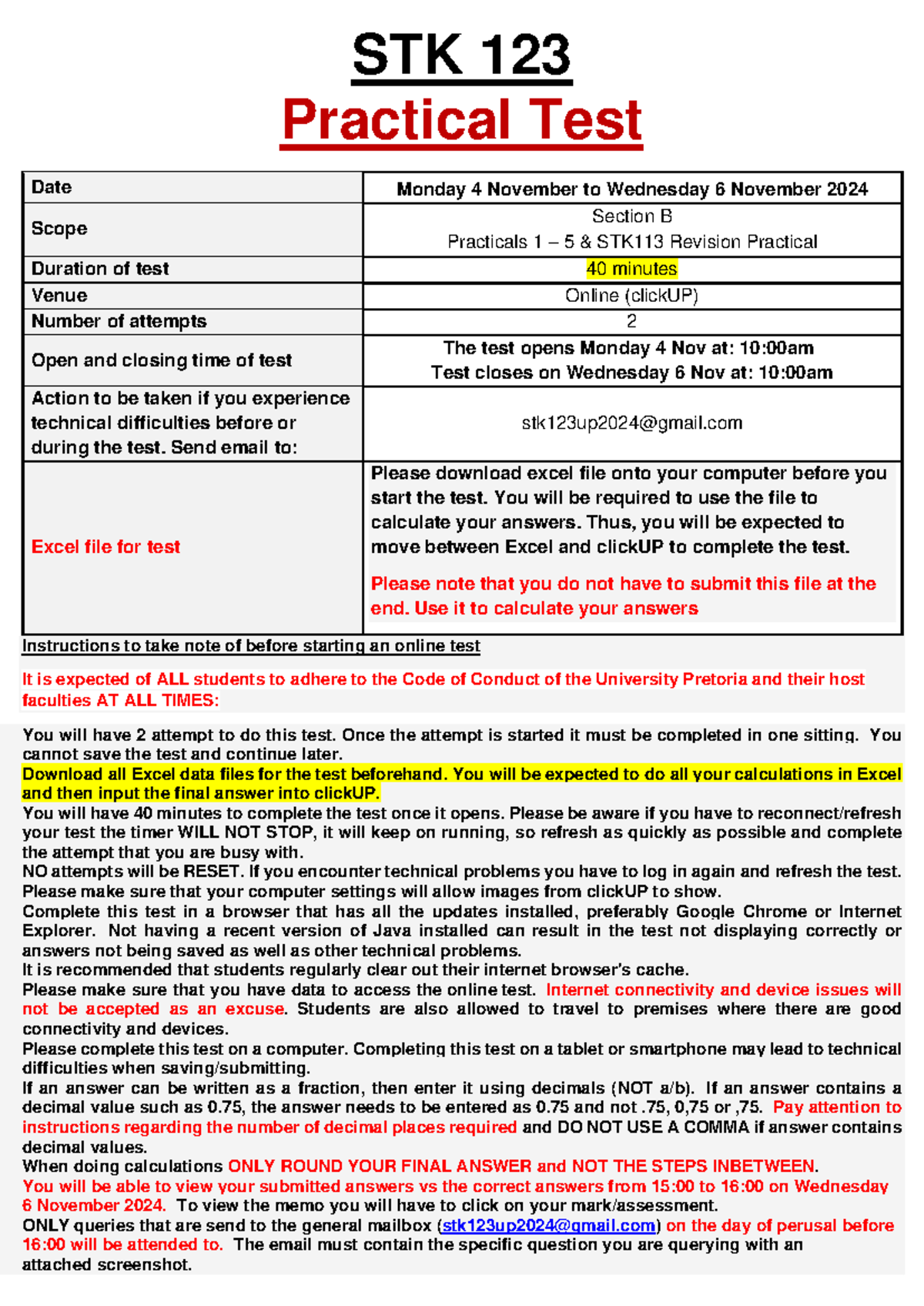 STK123 Practical Test Overview & Guidelines (Final Exam) 2024 - Studocu