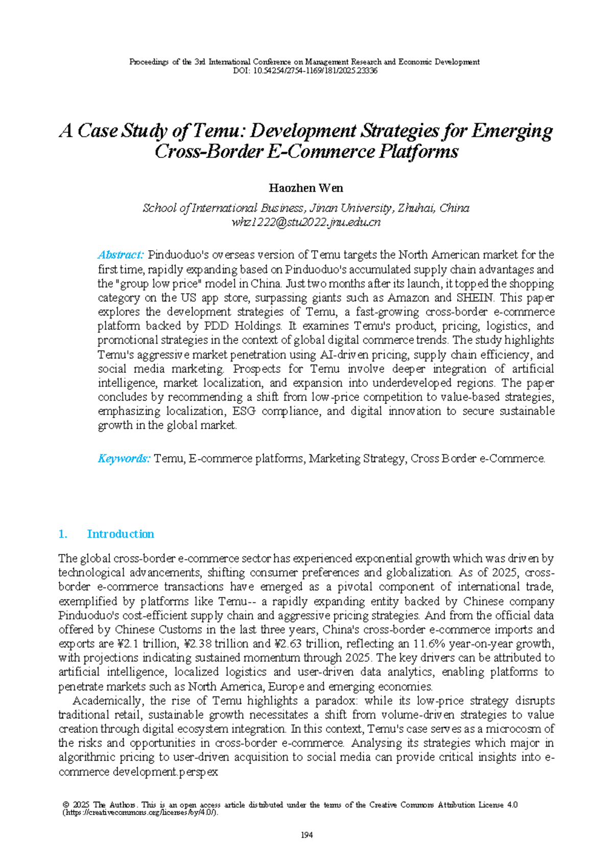 Case Study: Temu's Development Strategies in Global E-Commerce - Studocu