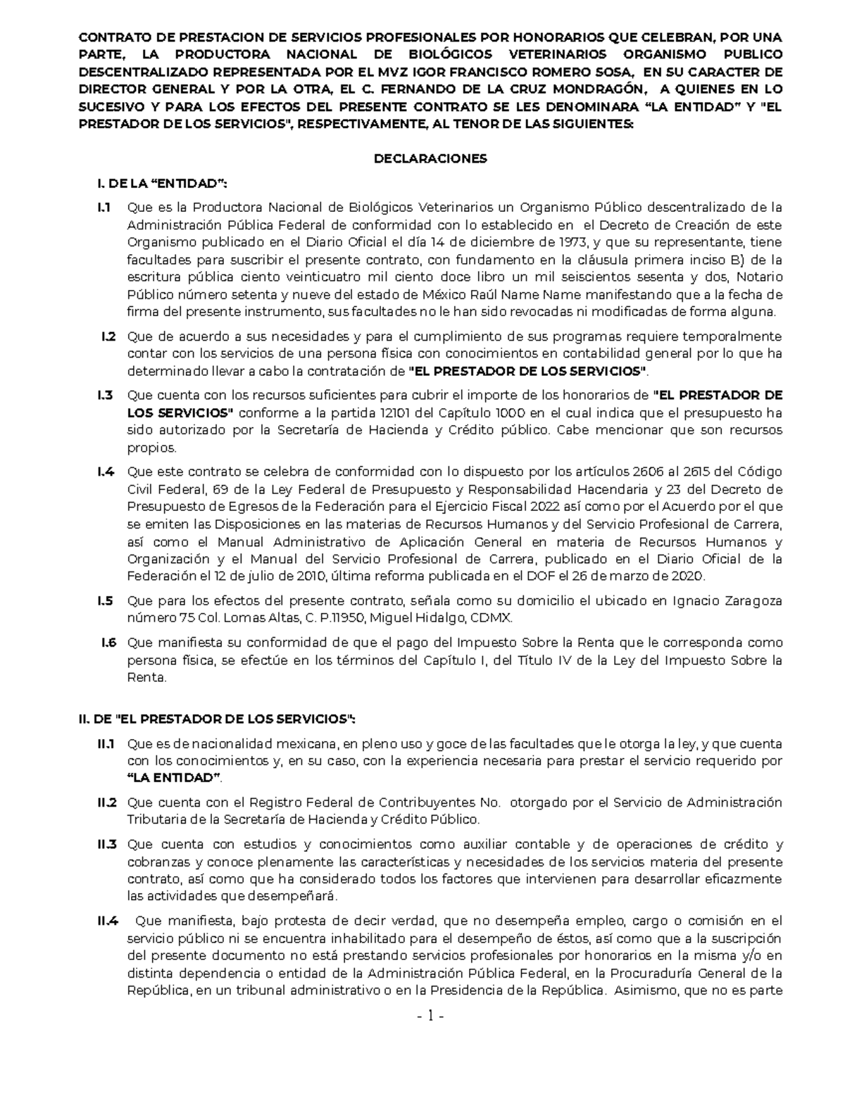 Honorarios 1 - Contrato de Prestación de Servicios Profesionales - Studocu