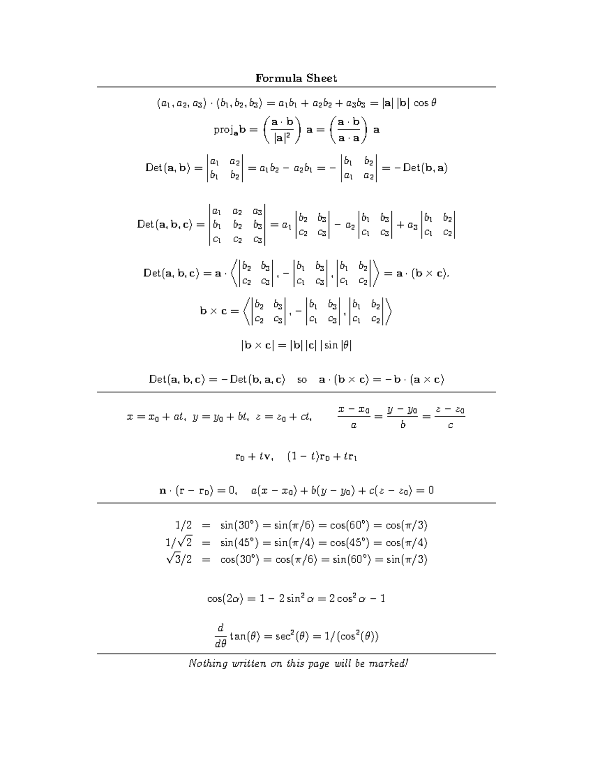 Math 101: Comprehensive Formula Sheet for Calculations - Studocu