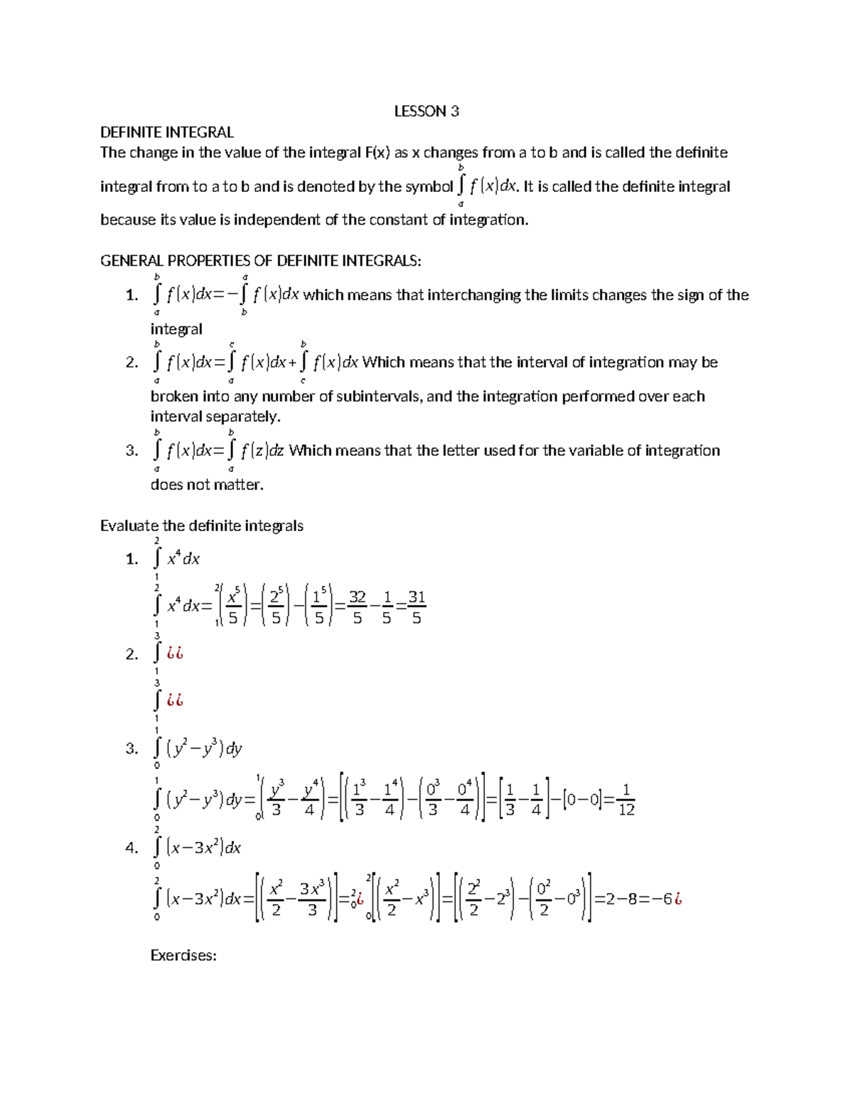 Lecture 3: Understanding the Definite Integral Concept - Studocu