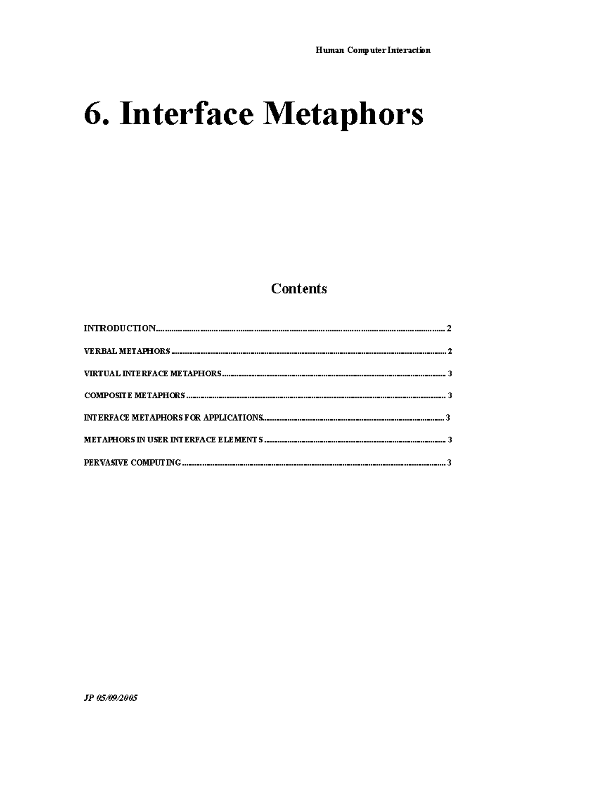 HCI Lecture Notes: Interface Metaphors - Studocu