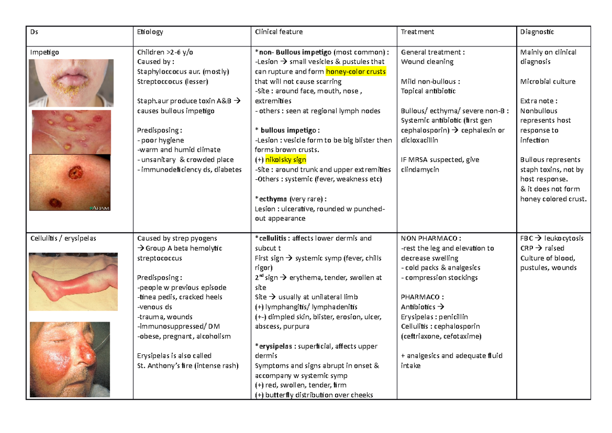 Common Skin Disorders Overview: Key Features & Treatments - Studocu