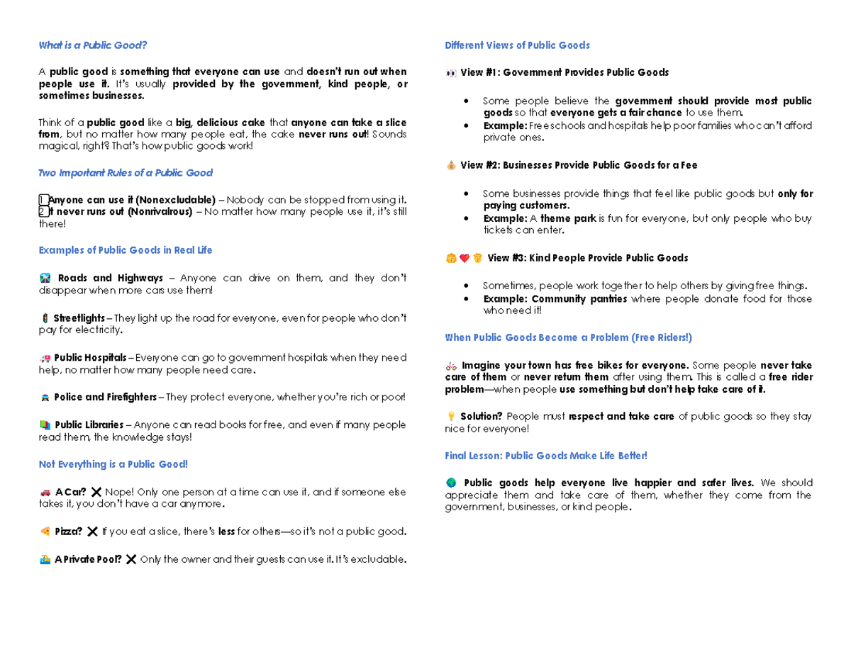 Understanding Public Goods: Definitions, Examples, and Implications ...
