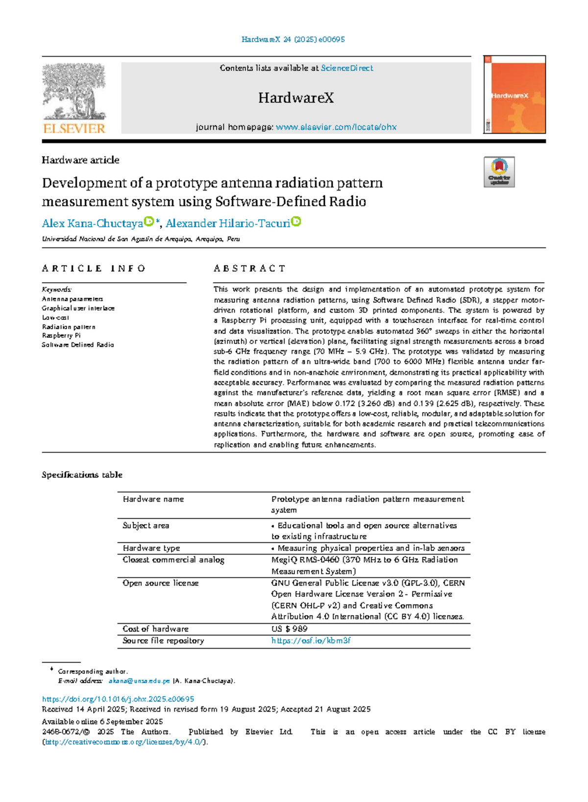 Development of a Prototype Antenna Radiation Measurement System ...