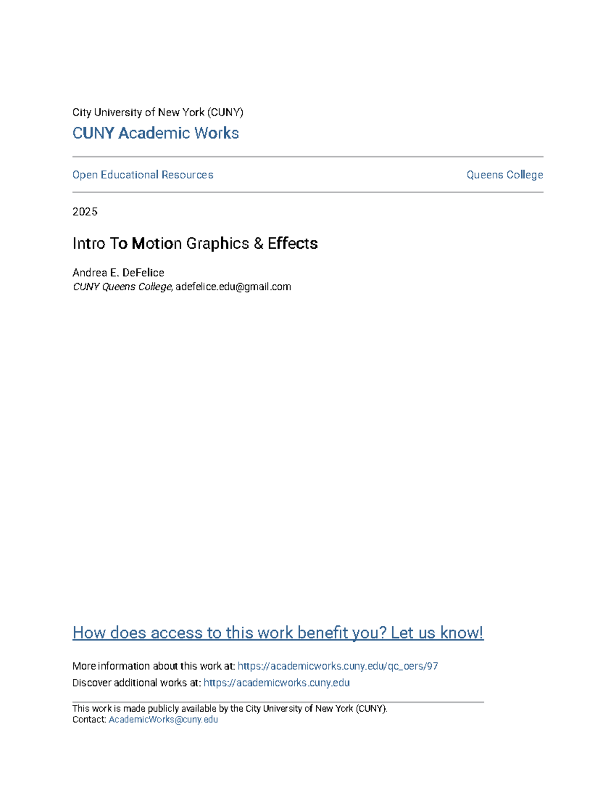 Intro to Motion Graphics Effects MEDST 258 Syllabus & Course Overview ...