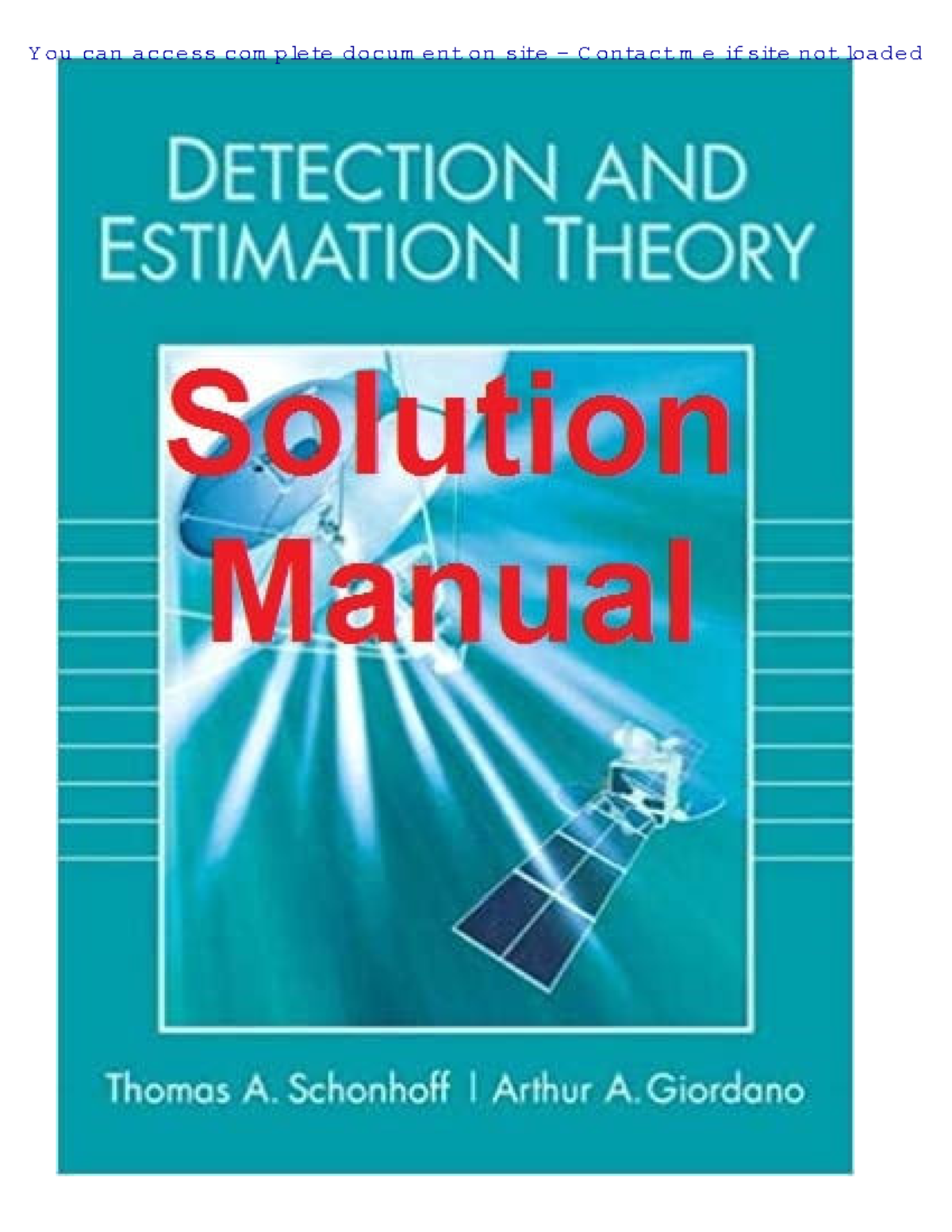 Detection and Estimation Theory: Selected Problems from Chapter 1 - Studocu