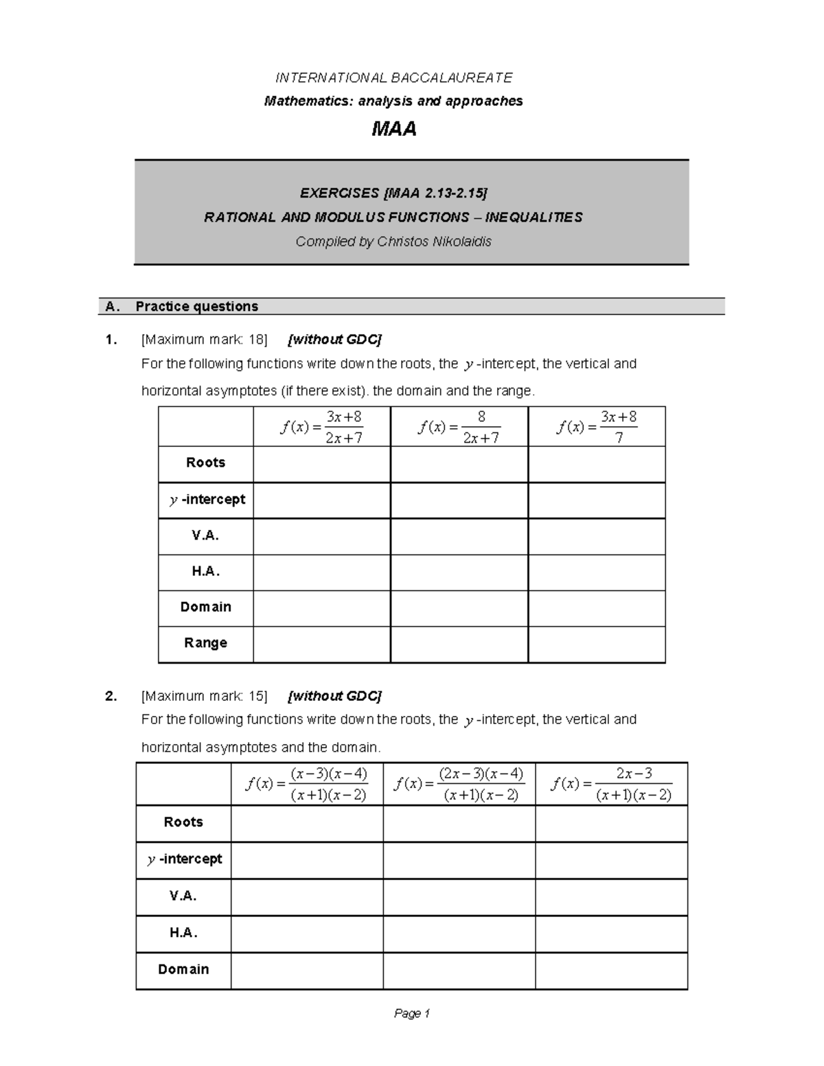 MAA 2.13-2.15: Rational & Modulus Functions - Inequalities Practice ...