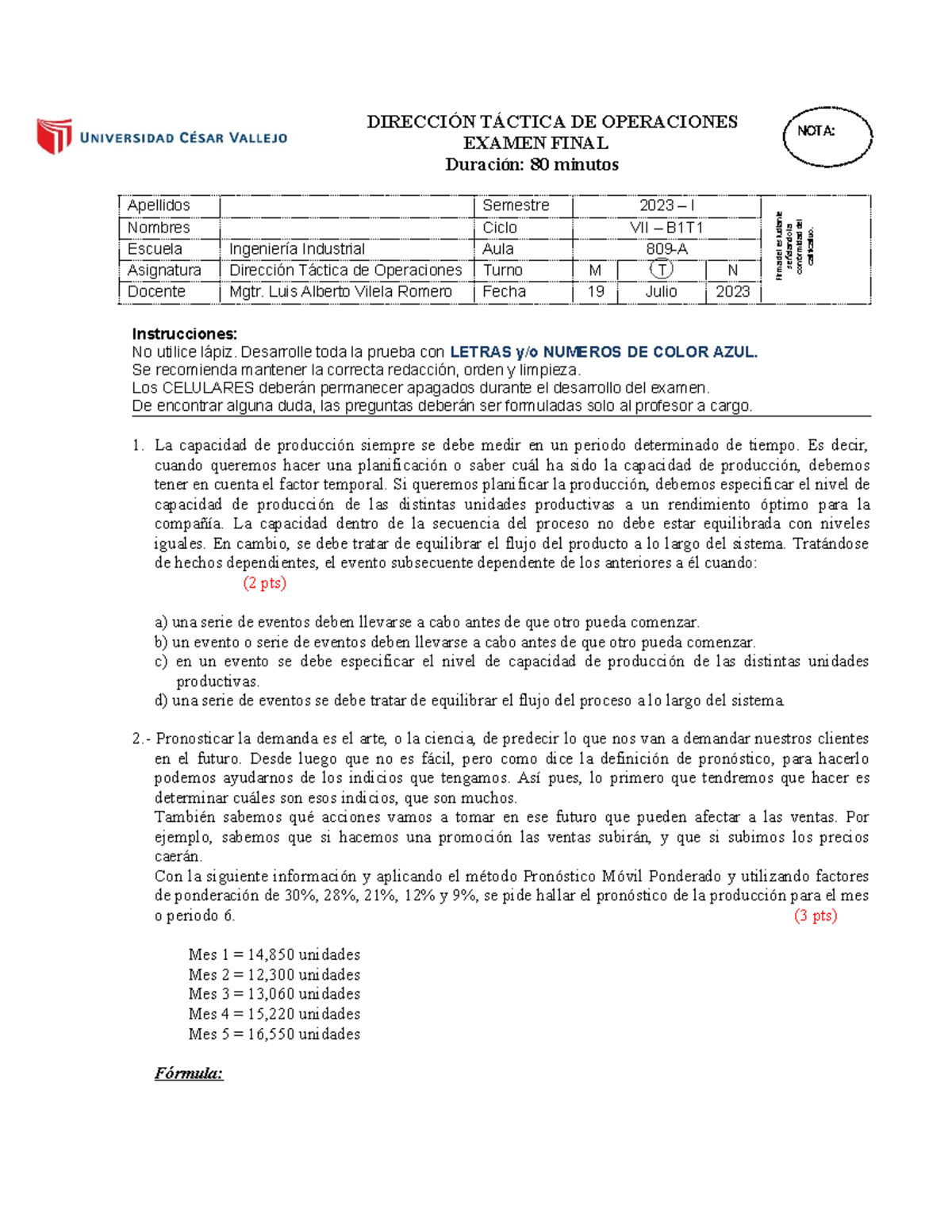 Examen Final DTO SECC B1T1 2023-1: Guía y Ejercicios Detallados - Document Preview