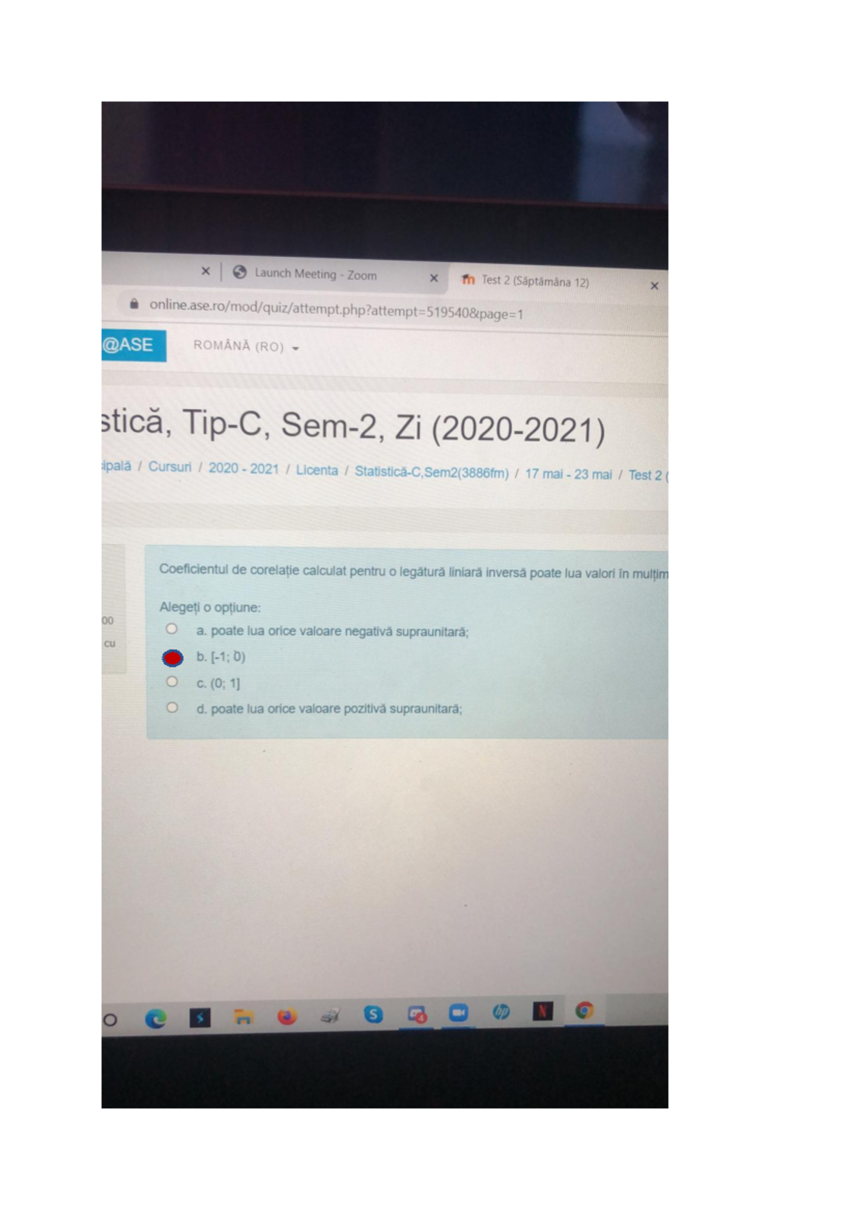 Teststatistica - Test statistica facultatea de marketing an 1, semestru ...