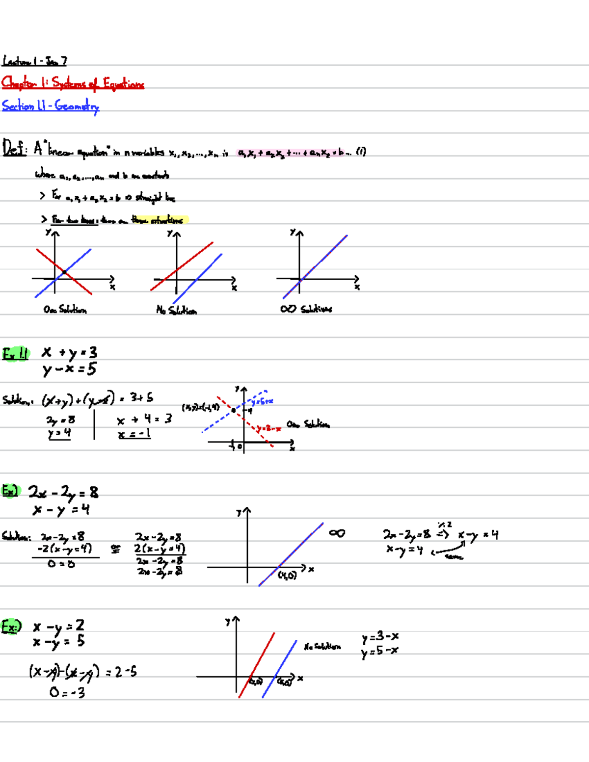 MATH 164 - Lecture 7: Systems of Equations and Their Solutions - Studocu